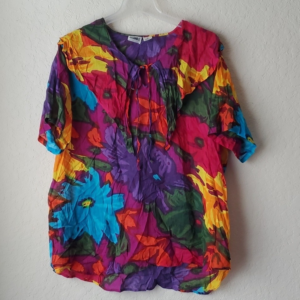 VTG Gitano 90's blouse with bright bold colors